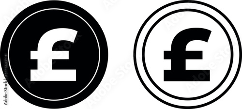 Pound icon graphic doodle, sketch, outline drawing Vector illustration