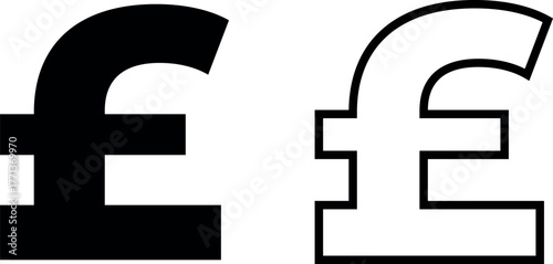Pound icon. filled flat sign concept and web design