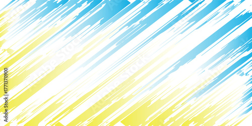 Abstract background with diagonal blue and yellow brush strokes on a white canvas, creating a vibrant and energetic design.