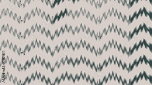 Abstract zigzag pattern with dark green lines on a light background creating a rhythmic visual texture