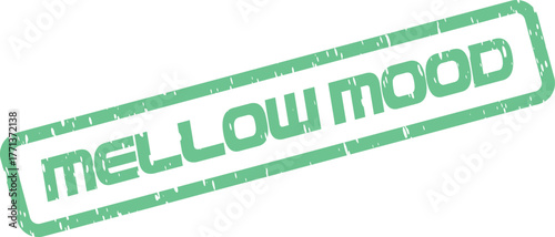 Distressed green rubber stamp impression highlights a calm and mellow mood