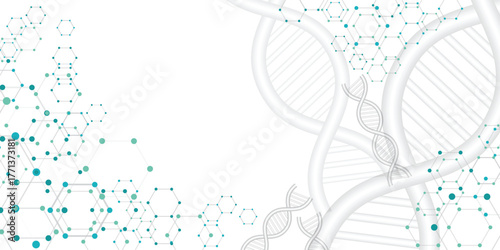DNA molecules for scientific and technological background. Vector illustration.	