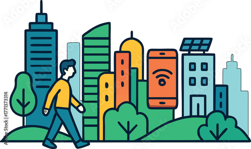 City Reflections vector