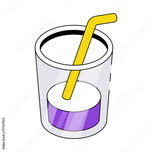 Juice glass icon, editable vector