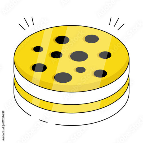 An editable design icon of cookie