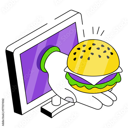 Modern design icon of online food order 