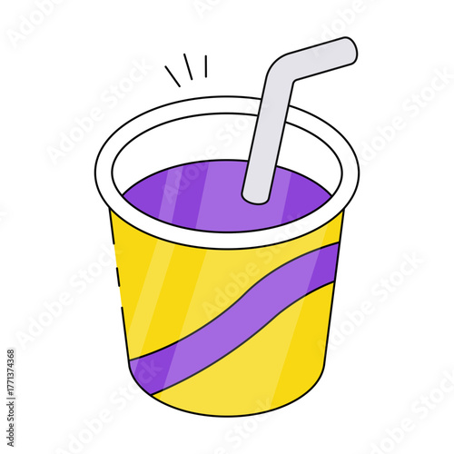 Drink glass icon, editable vector
