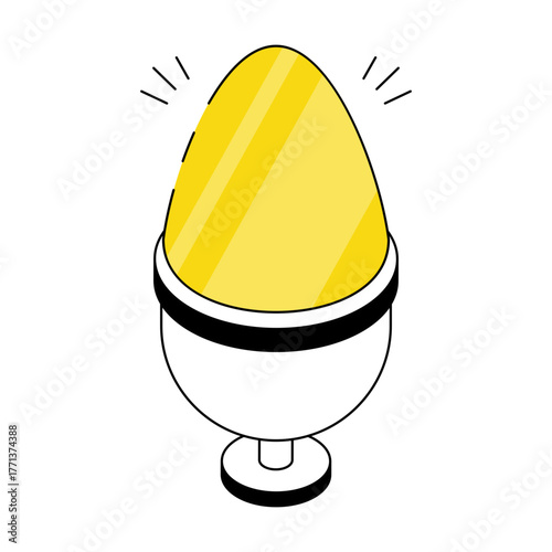 Boiled egg icon, editable vector