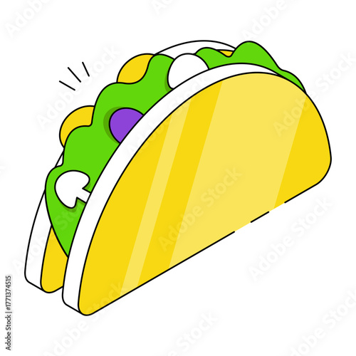 A unique design icon of taco 