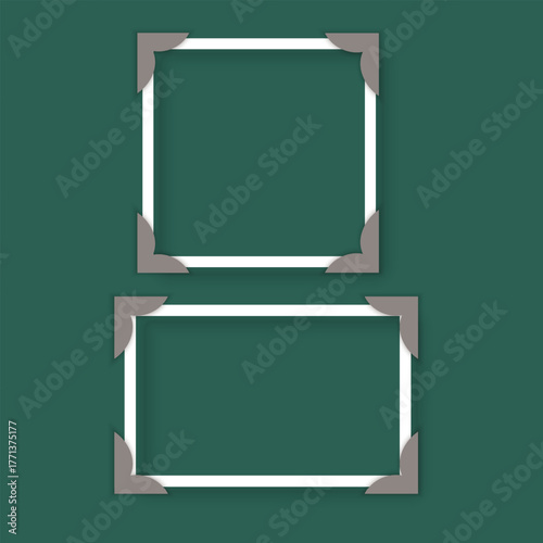 Old photo postcard, old photo frames in vector