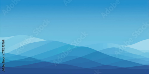 Abstract blue wave design vector illustration, perfect for a dynamic sea or sky backdrop