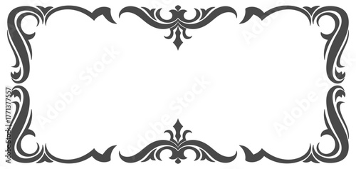 Vintage black frame, abstract pattern scroll border for frame decoration, border