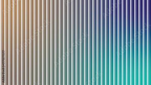 Abstract vertical ribbed texture background with gradient color transition from warm hues to cool blues and purples
