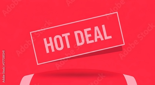 A bright red sign with white text that says 