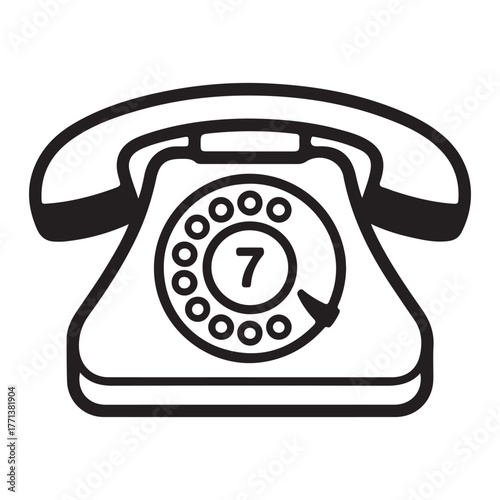 retro vintage telephone icon vector illustration