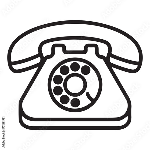 retro telephone icon isolated on white background