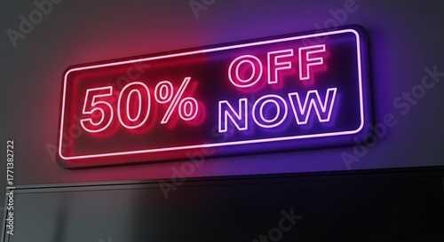 A neon sign displays 