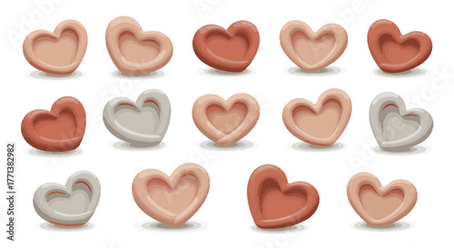 Delightful collection of soft pastel heart-shaped treats for affectionate designs and sweet celebration backgrounds
