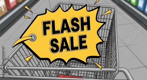 A shopping cart with a 