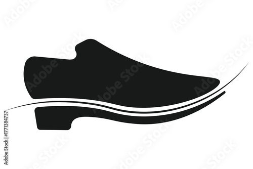 Minimal mens dress shoe symbol for tailor shops, accessories, and premium tags