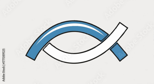 Modern Ichthys symbol vector illustration. Christian Jesus fish icon for church and faith-based design. Graphic logo element isolated on a light background