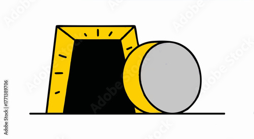 Open tomb vector illustration of the resurrection. A minimalist, geometric icon representing the Christian Easter story.