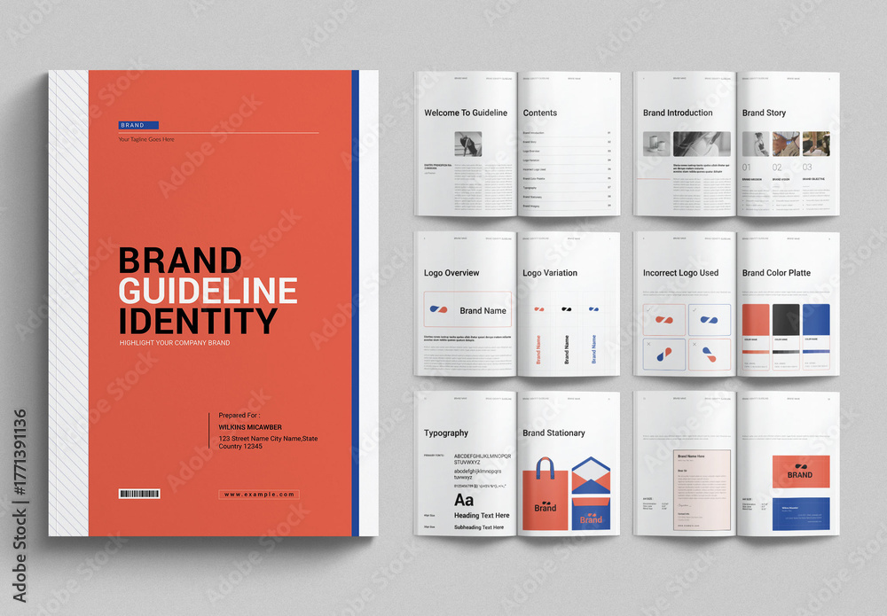 Brand Guidelines Template Design Layout Stock Template | Adobe Stock