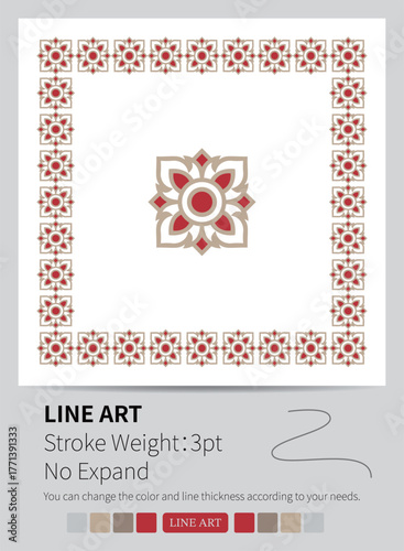 Abstract cloud pattern forms a circular frame with a central ornament on white.