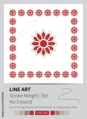 Black ornate border and design element display elegant scroll patterns.