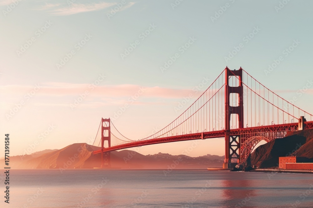 Obraz premium Golden gate bridge evening golden gate bridge architecture.