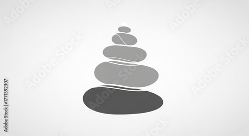 Zen stone stack symbolizing balance, harmony, and tranquility for meditation and relaxation practices