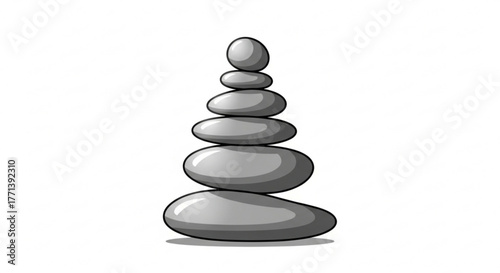 Zen stone stack symbolizing balance, harmony, and tranquility for meditation and relaxation practices