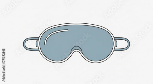 Illustration of a blue sleep mask with a, perfect for promoting restful sleep and relaxation