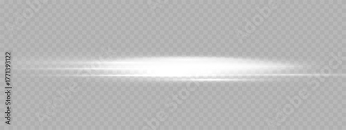 White glowing neon motion lines and white abstract trails. Glow effect with starbursts, sun rays, glowing waves, and isolated transparent light overlays for futuristic or technological designs.	