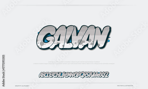 Urban tag graffiti font display hand-sprayed stencil street typography