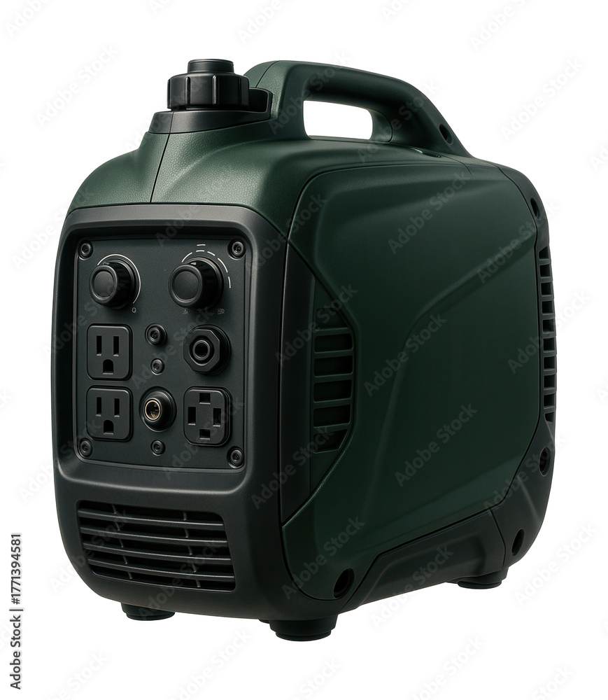Fototapeta premium Portable inverter generator with a durable casing, ideal for camping adventures.