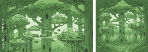 Eco-Futuristic Tree Village