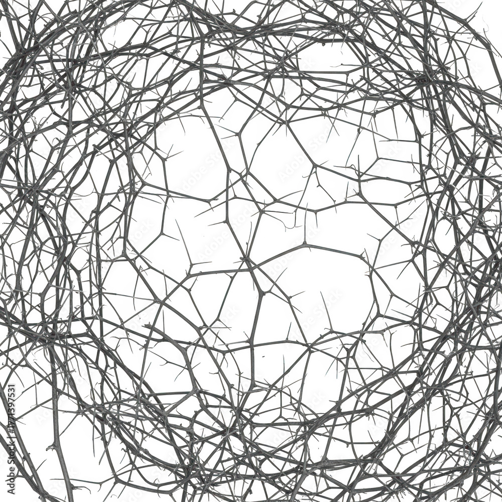 Obraz premium Abstract mesh network connecting neural pathways or tree root system isolated on transparent background