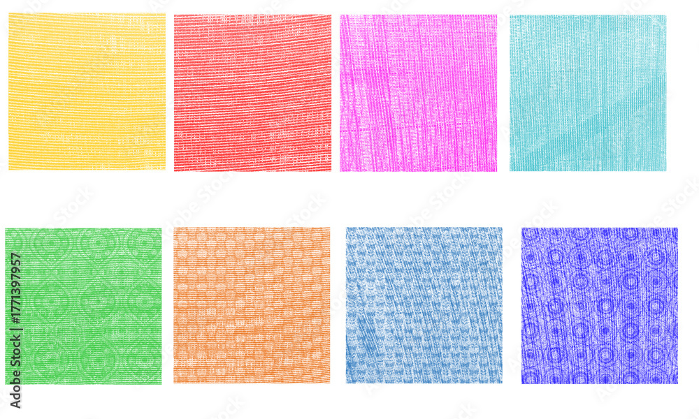 Fototapeta premium Colorful squares arranged in a grid pattern showcasing vibrant color variations on transparent background