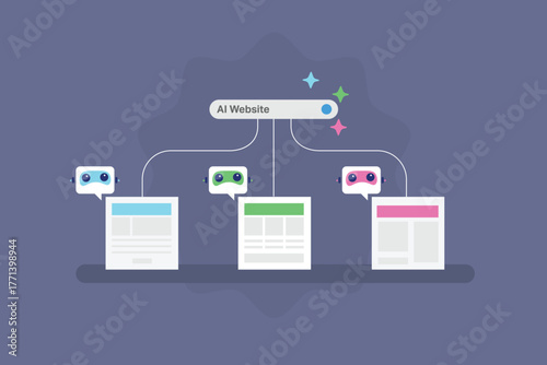 AI chatbot creates three unique website layouts based on a prompt, displaying customizable AI website templates.