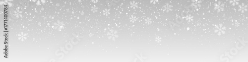 Snow overlay with falling scattered snowflakes on transparent background