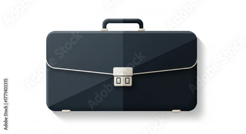 Professional black briefcase business portfolio document case for office work and travel accessory bag