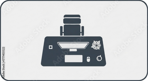 Workspace setup home office desk computer chair and accessories for remote work concept vector design