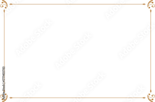 Elegant Decorative Gold Border Frame Design. 1257