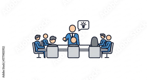 Business meeting brainstorming session with team members idea generation and collaboration concept design