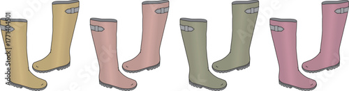 Rain Boots Collection A Colorful Array of Footwear for Rainy Days in Various Hues and Styles