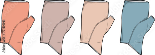 Fingerless Gloves in Varied Color Schemes, Digital Illustration