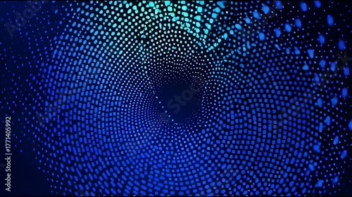 Digital Abstract Tunnel: A captivating digital representation of a tunnel formed by countless glowing dots, creating an immersive sense of depth and movement.