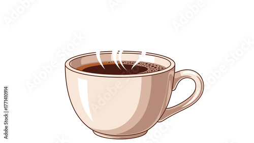 A pixel art cup of coffee with steam rising