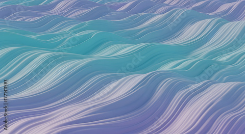 Abstract flowing lines of blue and purple hues create a mesmerizing and dynamic wave pattern, evoking a sense of movement and tranquility
